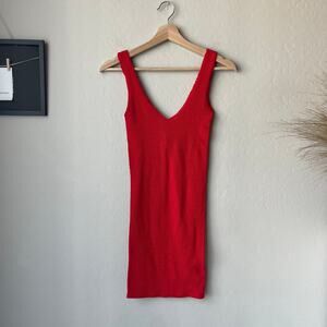 Bound Bond-Eye Baywatch Red Harper Crinkle V-Neck Beach Coverup Minidress OS NWT
